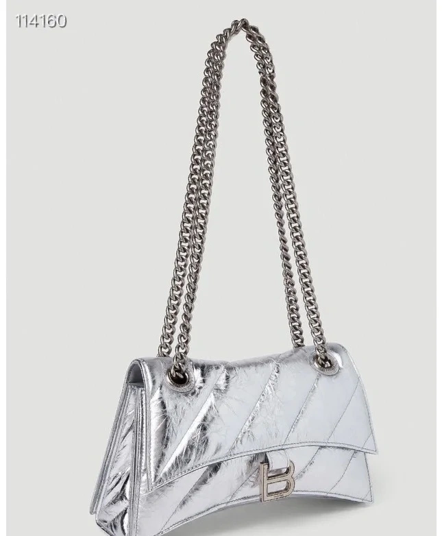 Balenciaga Crush Silver Hourglass Bag - Fall Winter 2022 Edition Lightweight 78673