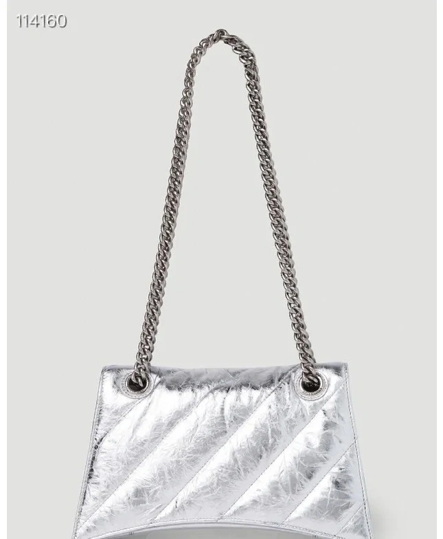 Balenciaga Crush Silver Hourglass Bag - Fall Winter 2022 Edition Lightweight 78673