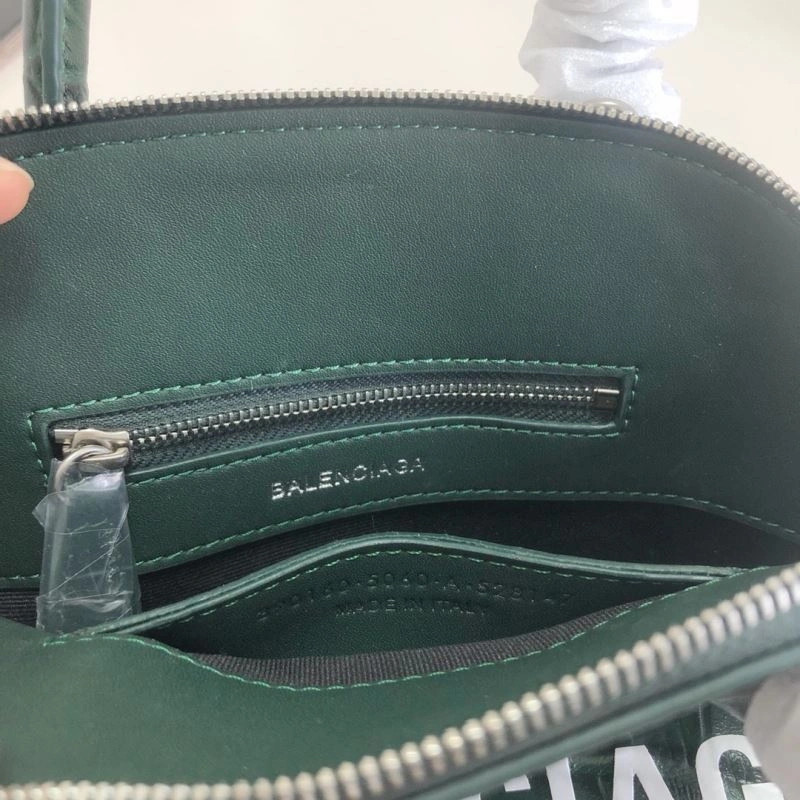 Balenciaga Dark Green Mini Crocodile Pattern Shell Bag SmoothTexture 78548