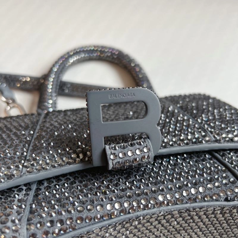 Balenciaga Diamond-Embellished Gray Hourglass Bag TimelessDesign 70044