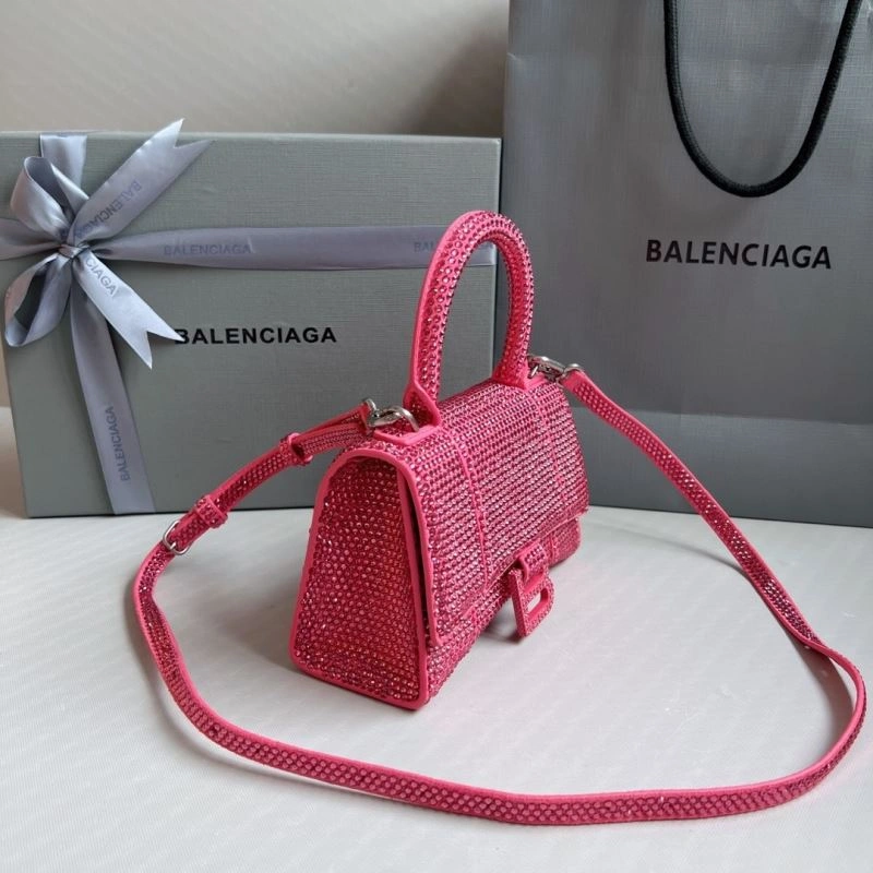 FashionForward Balenciaga Diamond-Embellished Pink Hourglass Bag 70077