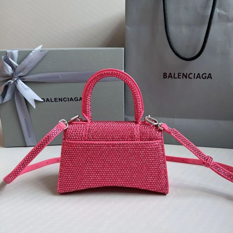 FashionForward Balenciaga Diamond-Embellished Pink Hourglass Bag 70077