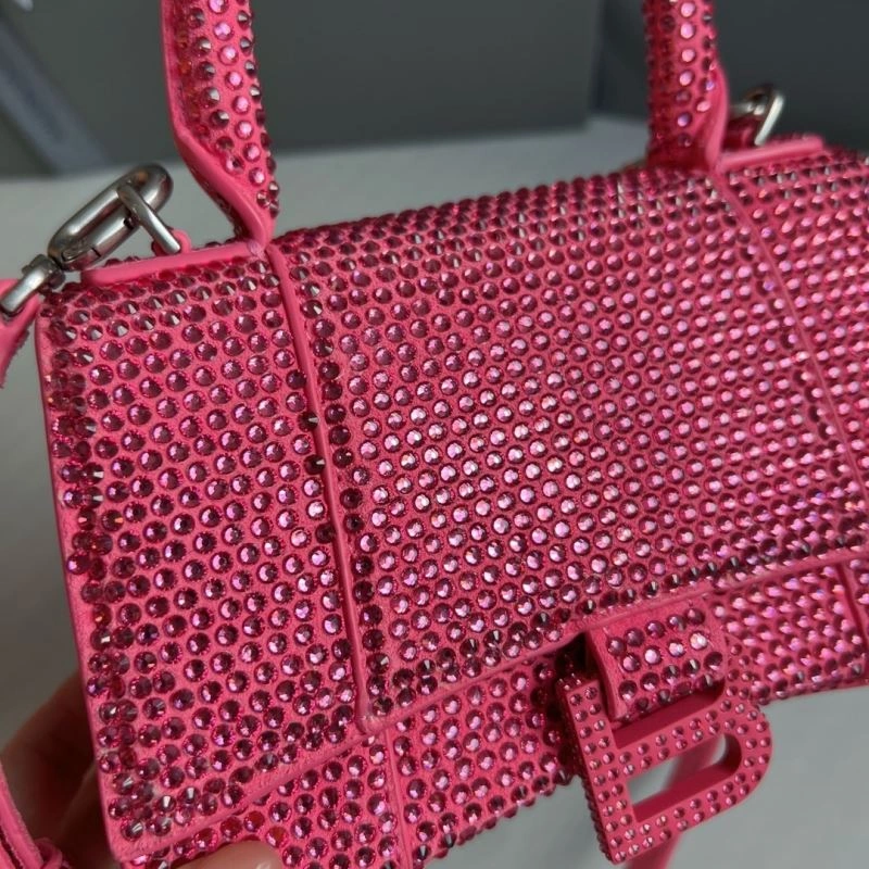 FashionForward Balenciaga Diamond-Embellished Pink Hourglass Bag 70077