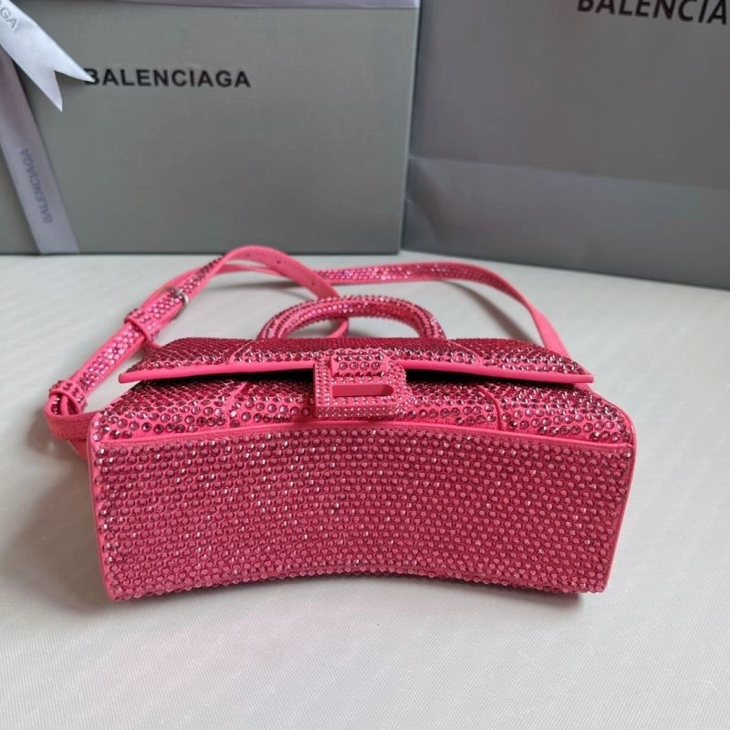 FashionForward Balenciaga Diamond-Embellished Pink Hourglass Bag 70077