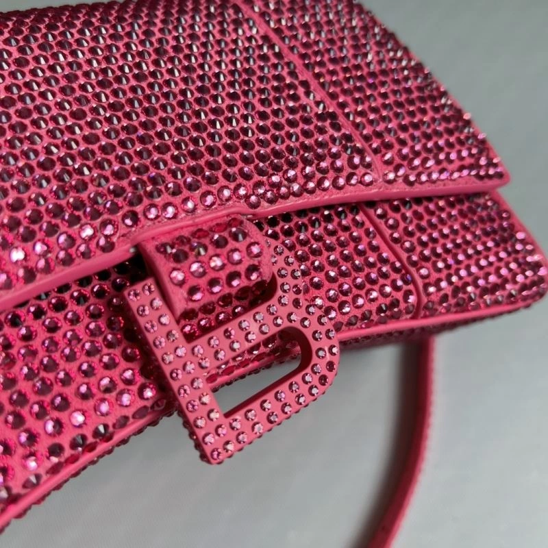 FashionForward Balenciaga Diamond-Embellished Pink Hourglass Bag 70077