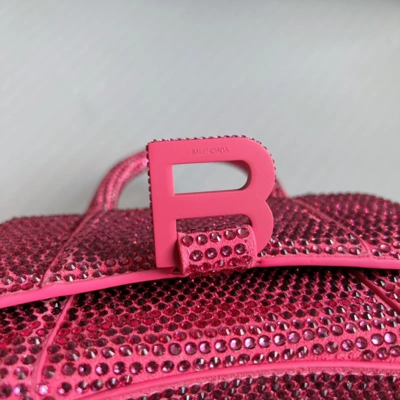FashionForward Balenciaga Diamond-Embellished Pink Hourglass Bag 70077