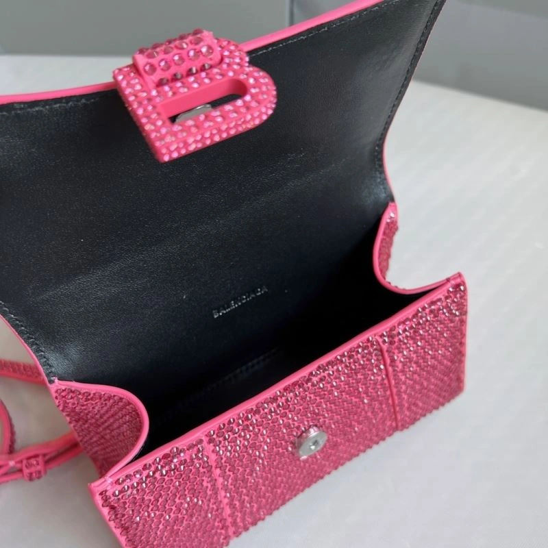 FashionForward Balenciaga Diamond-Embellished Pink Hourglass Bag 70077