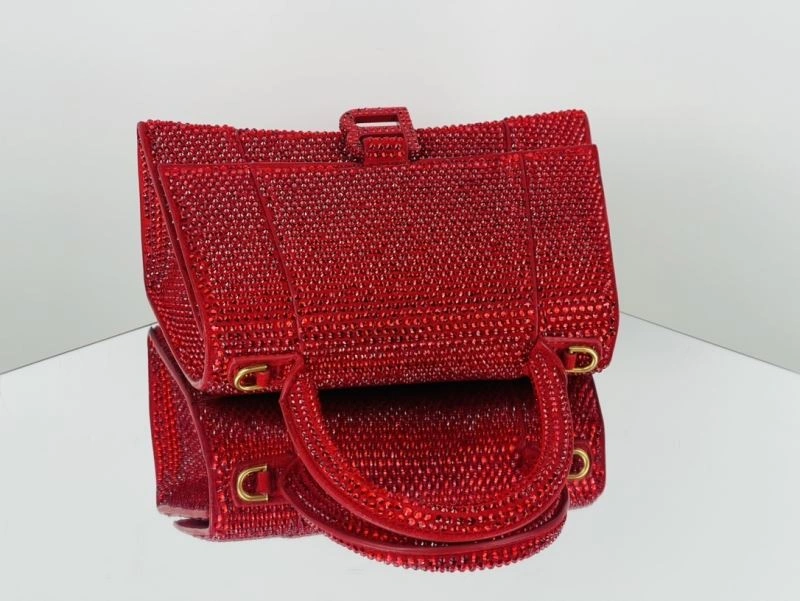 Balenciaga Diamond-Encrusted Red Hourglass Bag Limited Edition SportInspired 72592