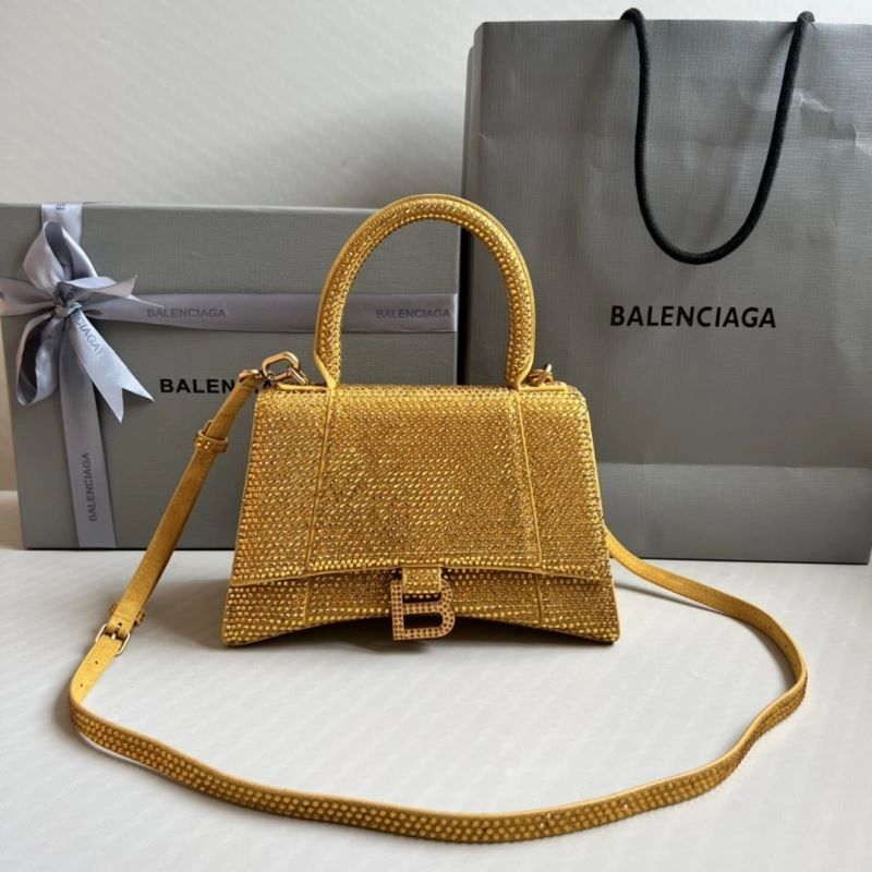 WellDesigned Balenciaga Diamond Hourglass Gold Bag - Luxury Handcrafted Design 70046