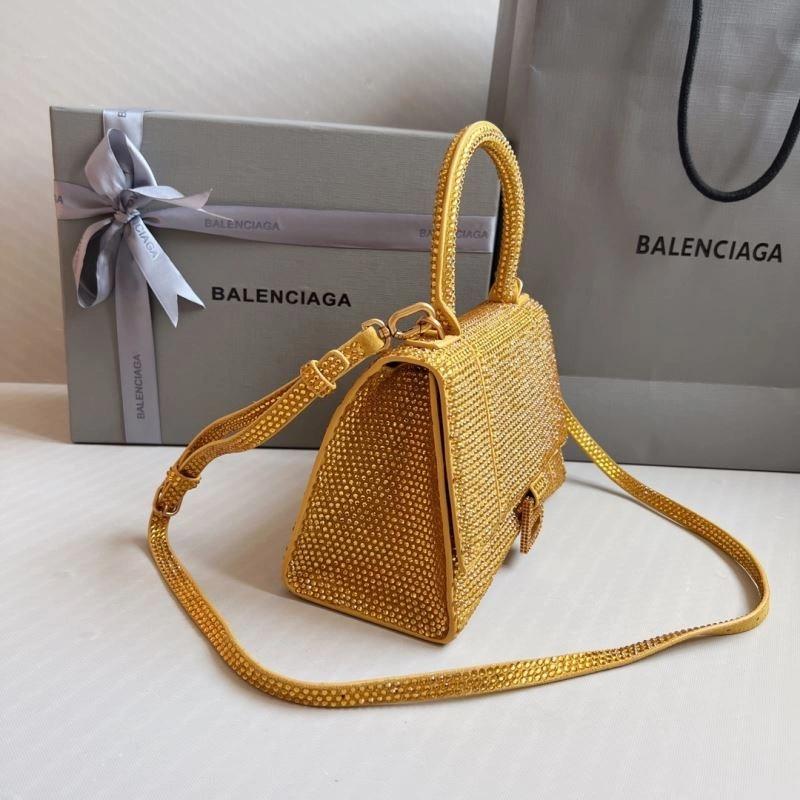 WellDesigned Balenciaga Diamond Hourglass Gold Bag - Luxury Handcrafted Design 70046