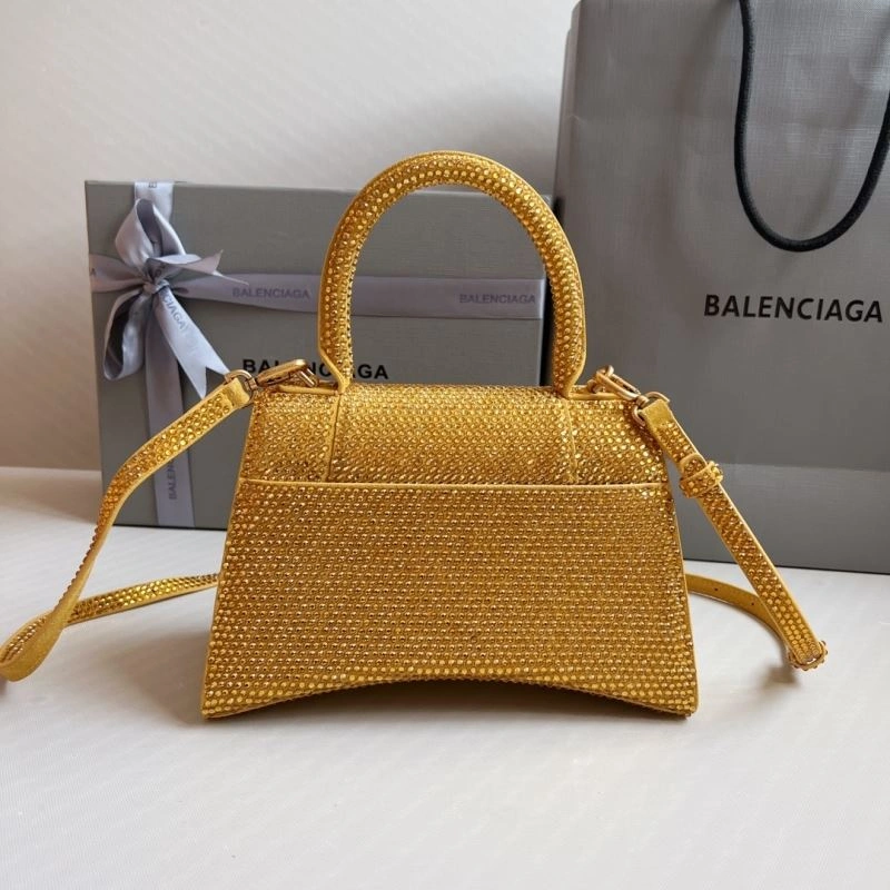 WellDesigned Balenciaga Diamond Hourglass Gold Bag - Luxury Handcrafted Design 70046