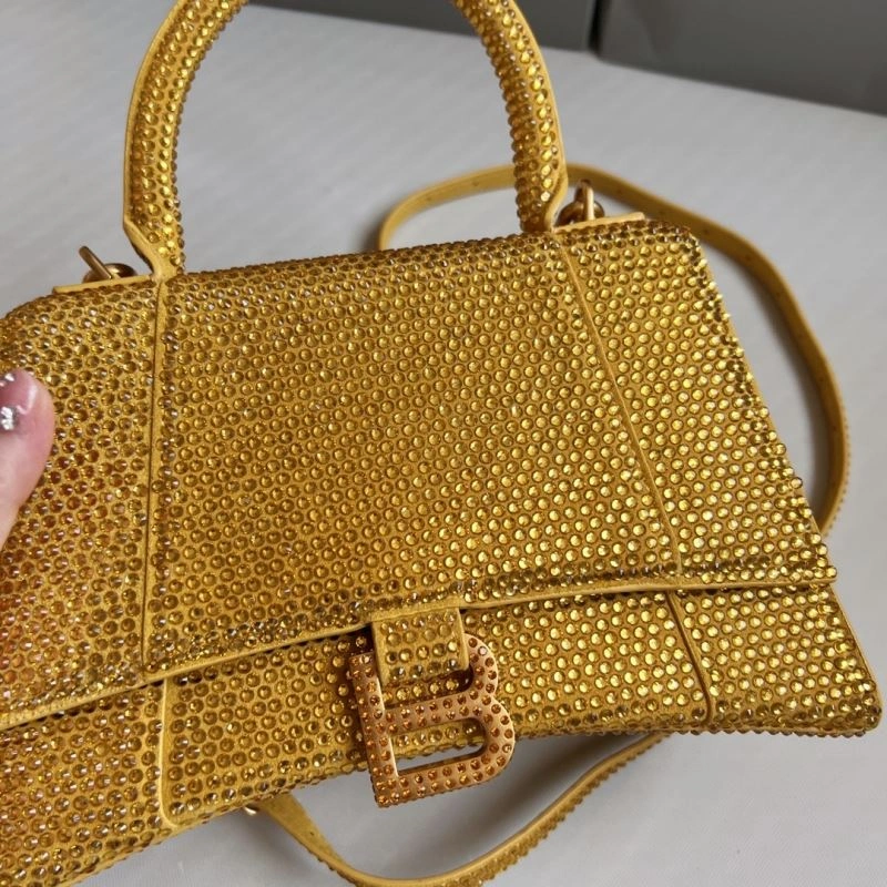 WellDesigned Balenciaga Diamond Hourglass Gold Bag - Luxury Handcrafted Design 70046