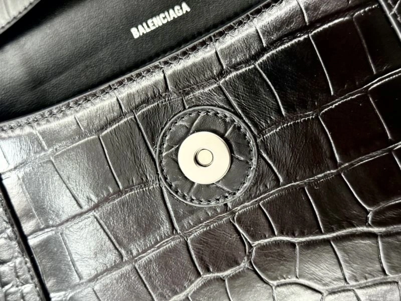 Flexible Balenciaga Downtown Hourglass Crocodile-Patterned Crossbody Bag 66990