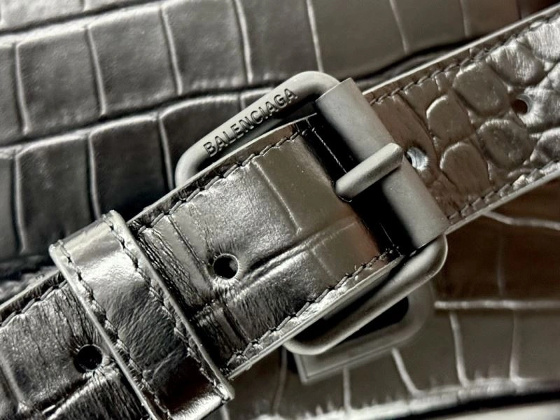 Flexible Balenciaga Downtown Hourglass Crocodile-Patterned Crossbody Bag 66990