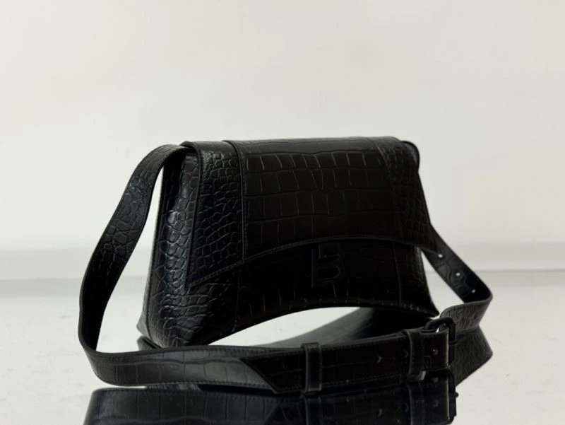Flexible Balenciaga Downtown Hourglass Crocodile-Patterned Crossbody Bag 66990