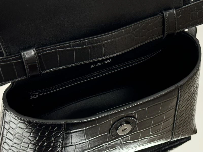 Flexible Balenciaga Downtown Hourglass Crocodile-Patterned Crossbody Bag 66990