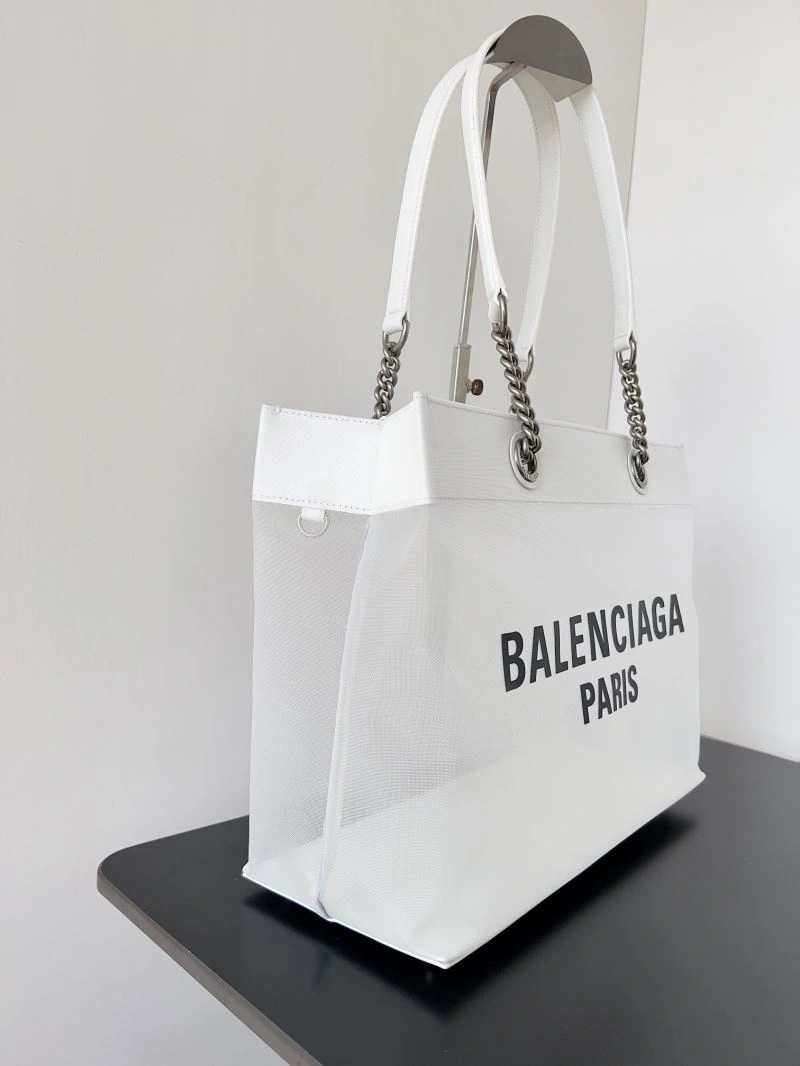 TravelReady Balenciaga Duty Free Mesh Tote Bag with Leather-Chain Strap 78582
