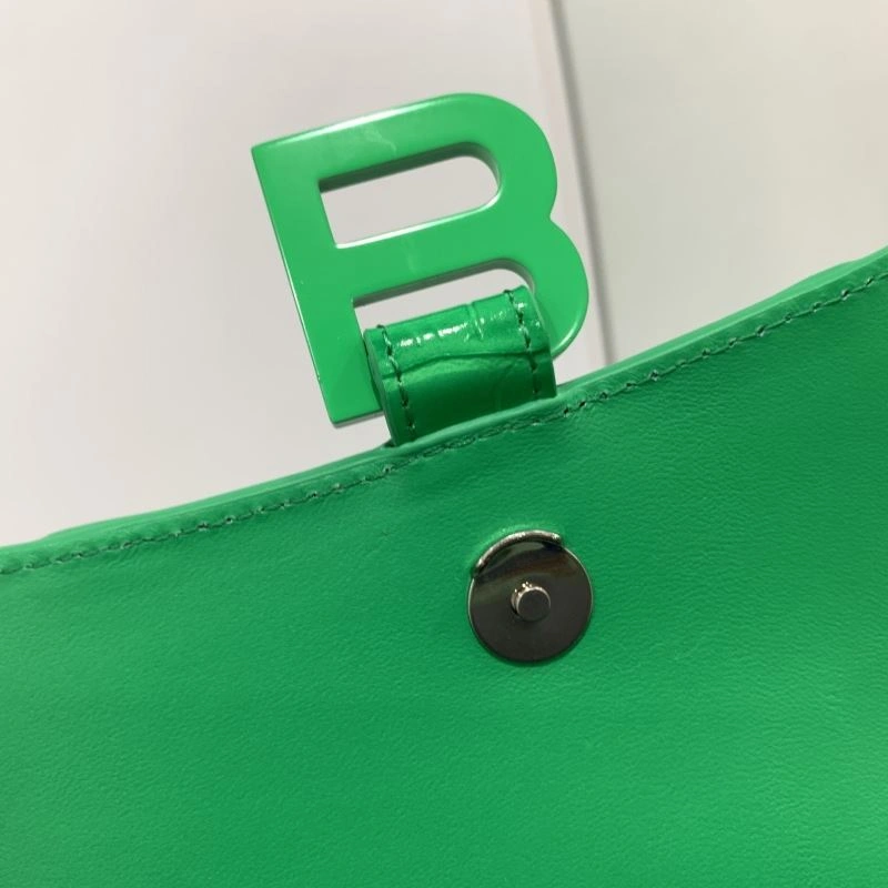 QuickDry Balenciaga Electric Green Crocodile Hourglass Chain Bag 72657