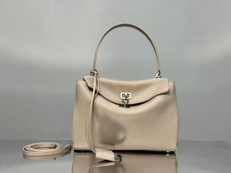 BestValue Balenciaga  Apricot Silver Buckle Handbag Series 38255