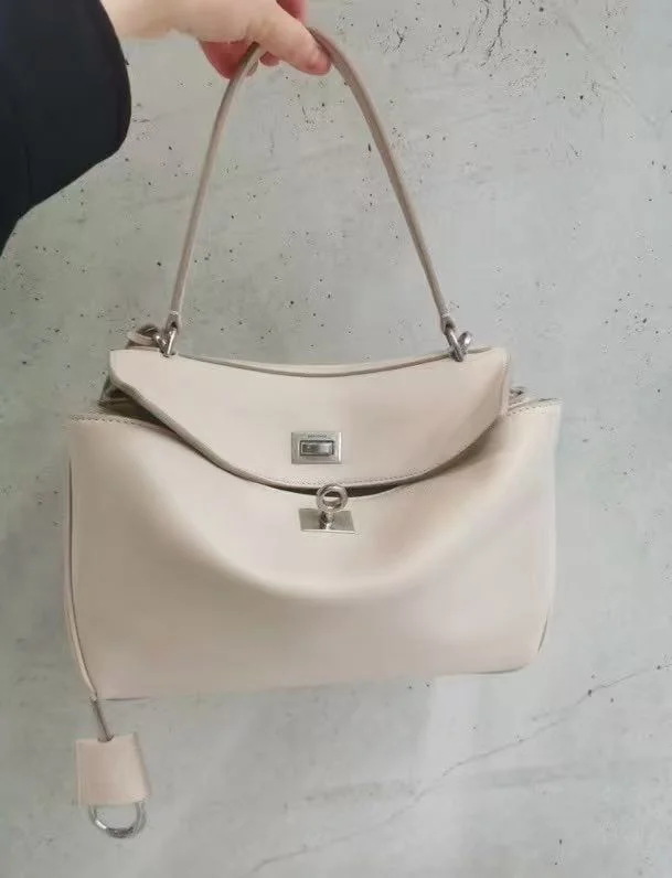 BestValue Balenciaga  Apricot Silver Buckle Handbag Series 38255