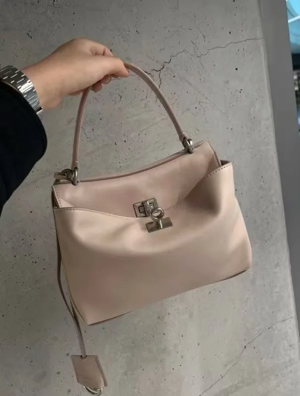 BestValue Balenciaga  Apricot Silver Buckle Handbag Series 38255