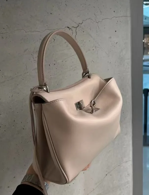 BestValue Balenciaga  Apricot Silver Buckle Handbag Series 38255