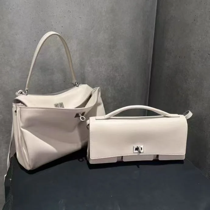 BestValue Balenciaga  Apricot Silver Buckle Handbag Series 38255