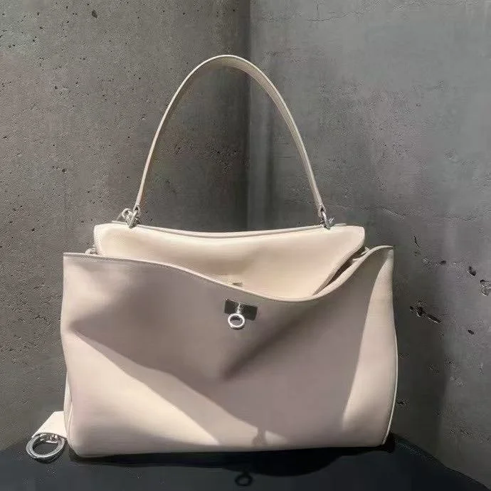 BestValue Balenciaga  Apricot Silver Buckle Handbag Series 38255