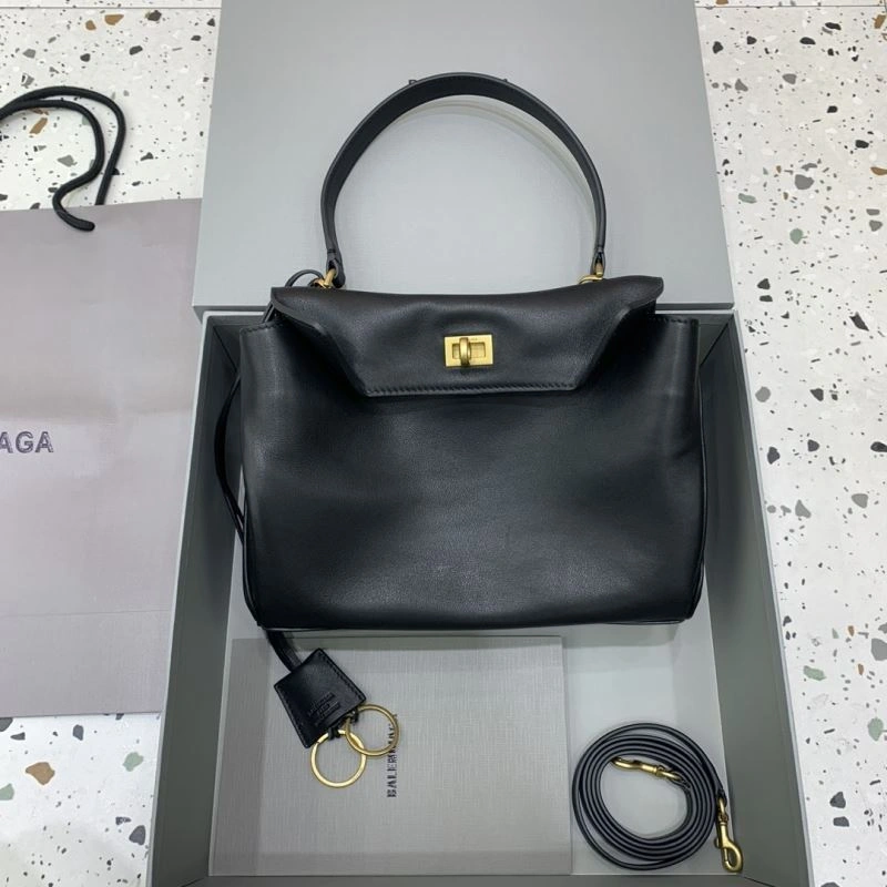 Balenciaga  Slouchy Black Handbag with Gold Accents FastDry 66962