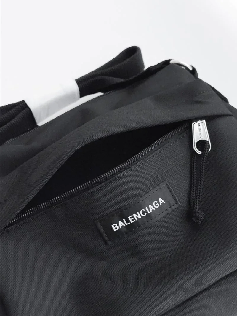 Balenciaga Explorer Black Nylon Shoulder Bag with Logo Patch Colorful 38237