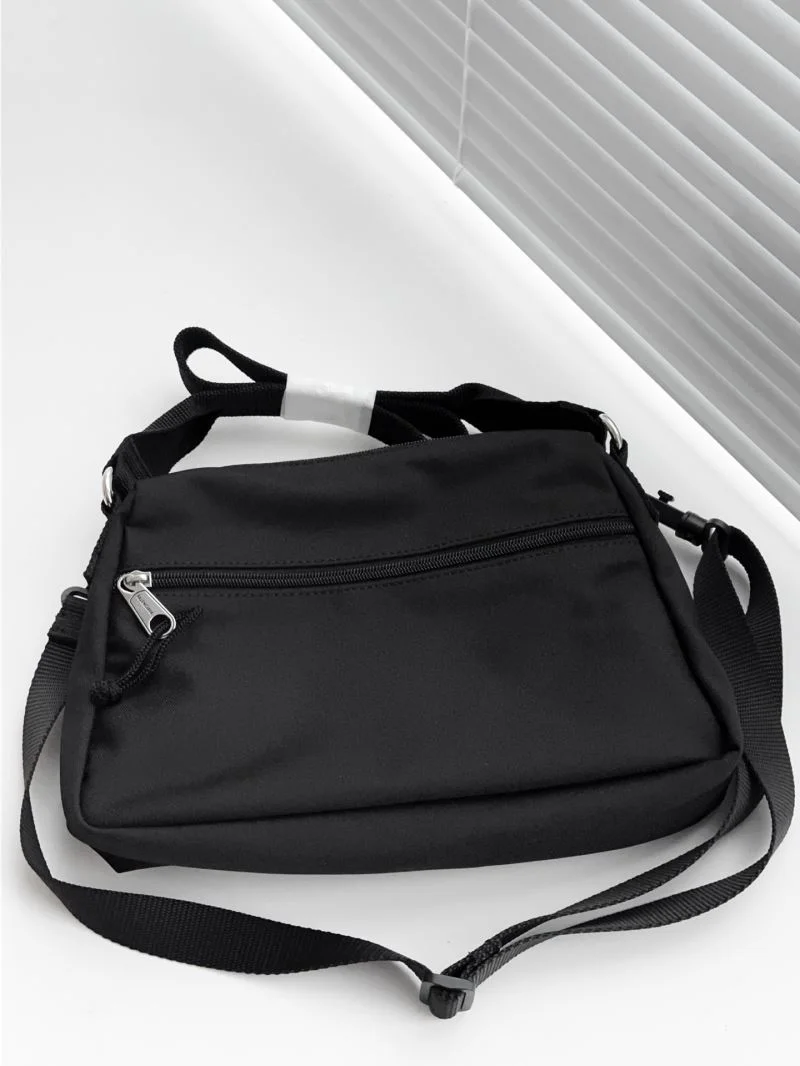 Balenciaga Explorer Black Nylon Shoulder Bag with Logo Patch Colorful 38237