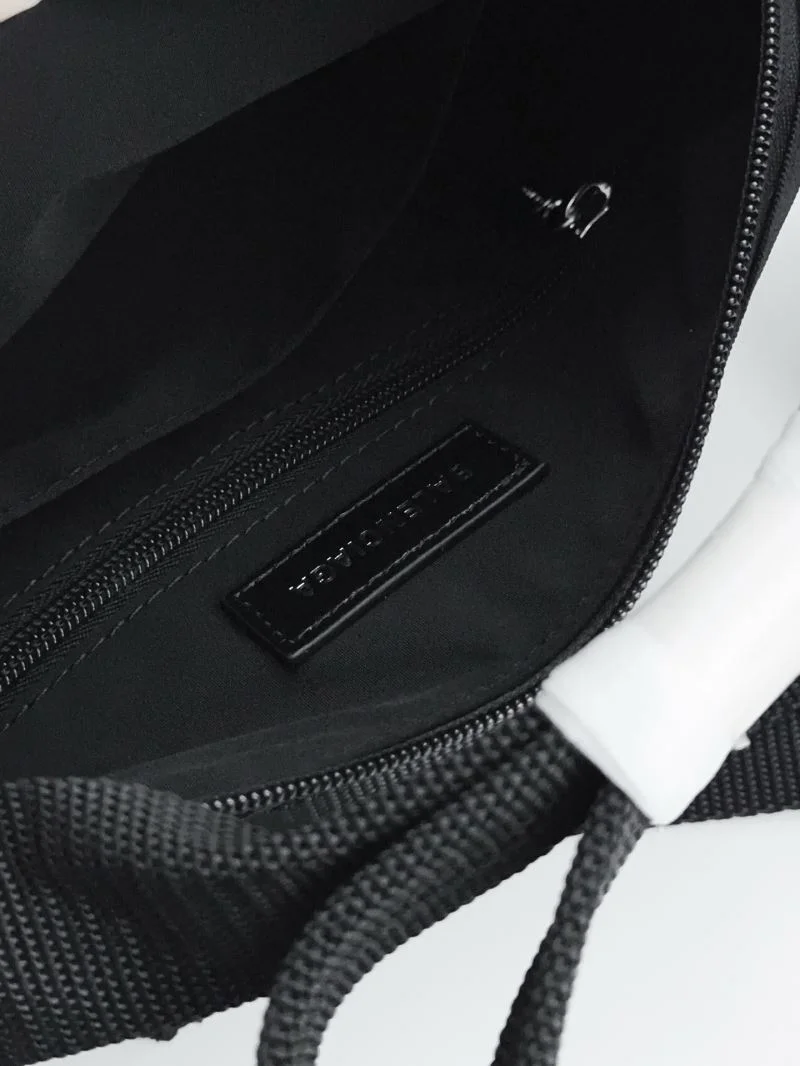 Balenciaga Explorer Black Nylon Shoulder Bag with Logo Patch Colorful 38237