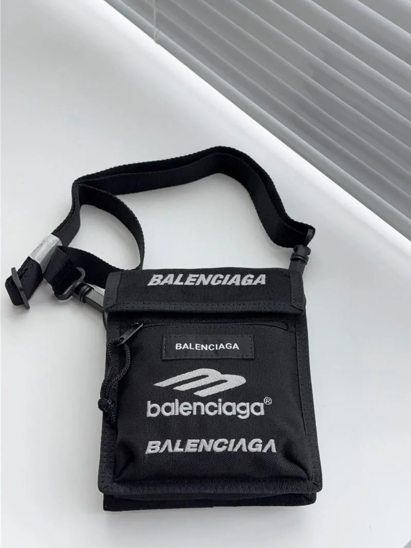 Balenciaga Explorer Waterproof Nylon Clutch with Logo Strap UrbanChic 38227