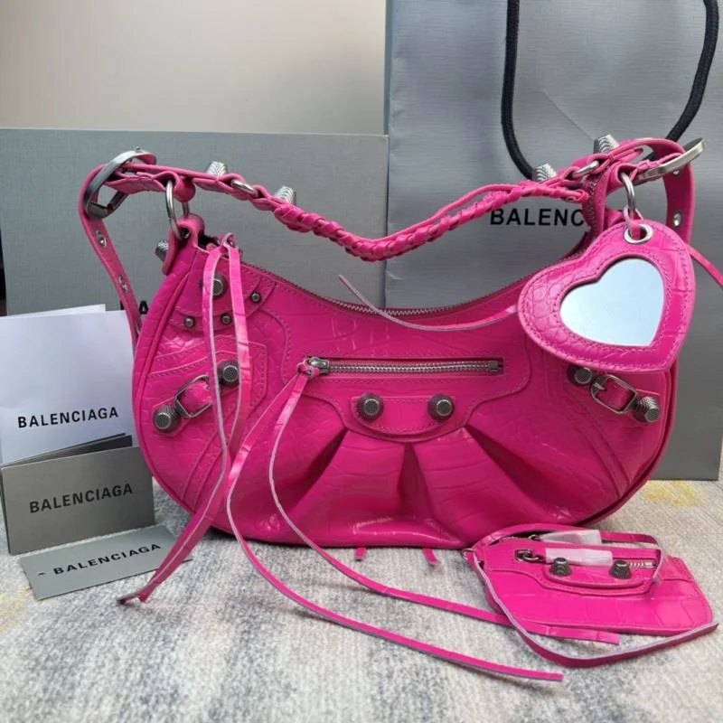 Balenciaga Fuchsia CrocodileBalenciaga Le Cagole Half Moon Bag Bold 38374