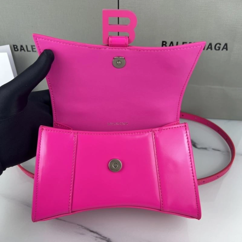 EyeCatching Balenciaga Fuchsia Hourglass XS Bag - Balenciagas Iconic Curved Design 78725