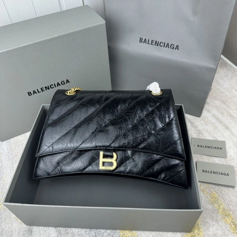 Minimalist Balenciaga Gold Crush Hourglass Chain Bag - Medium Embroidered Elegance 78694