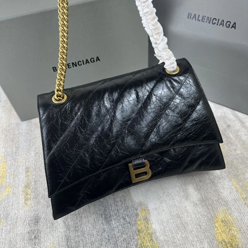 Minimalist Balenciaga Gold Crush Hourglass Chain Bag - Medium Embroidered Elegance 78694