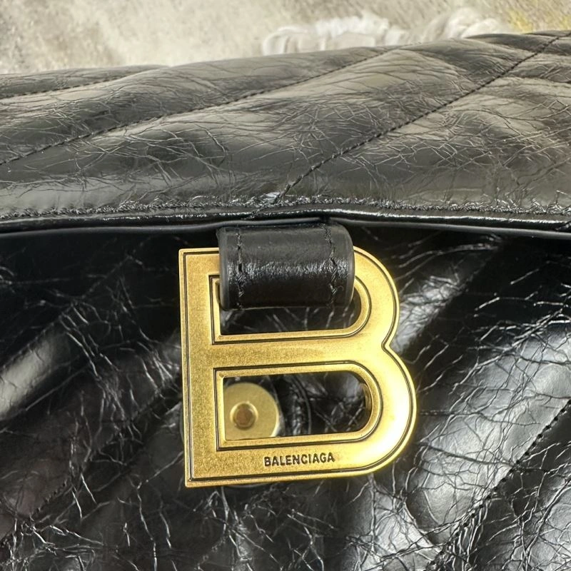 Minimalist Balenciaga Gold Crush Hourglass Chain Bag - Medium Embroidered Elegance 78694