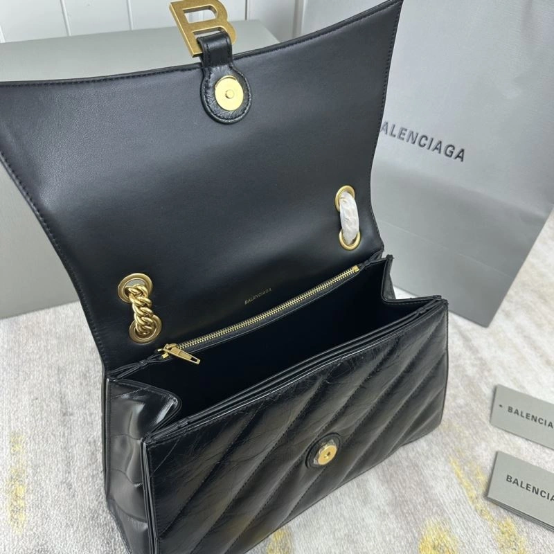 Minimalist Balenciaga Gold Crush Hourglass Chain Bag - Medium Embroidered Elegance 78694