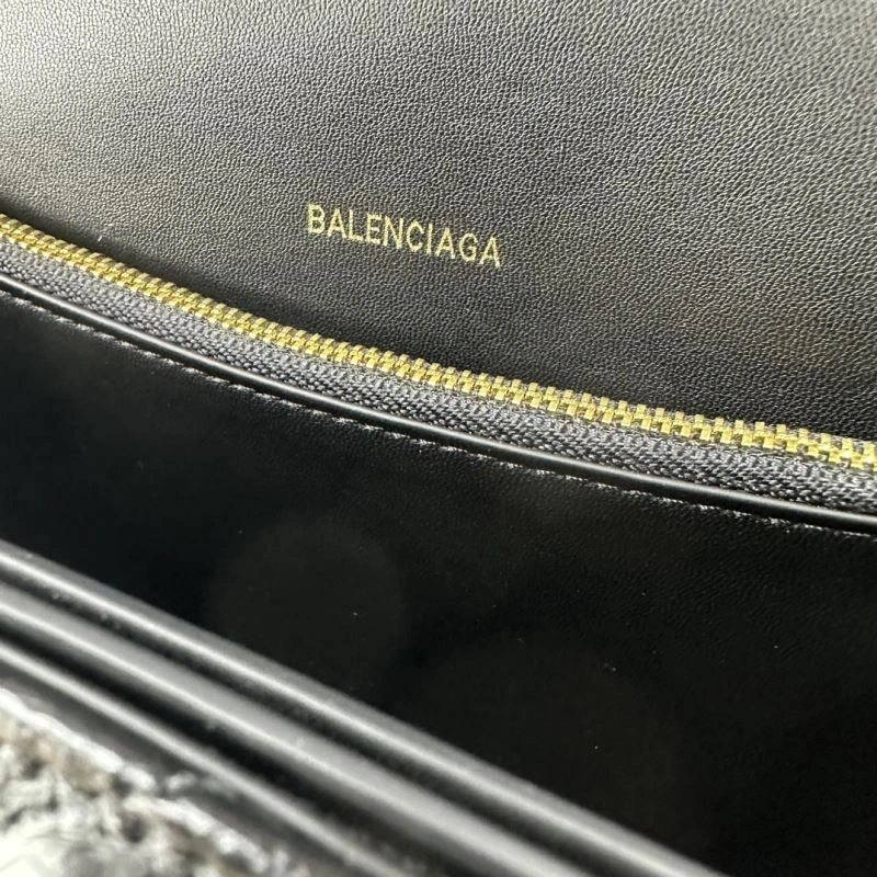 Minimalist Balenciaga Gold Crush Hourglass Chain Bag - Medium Embroidered Elegance 78694