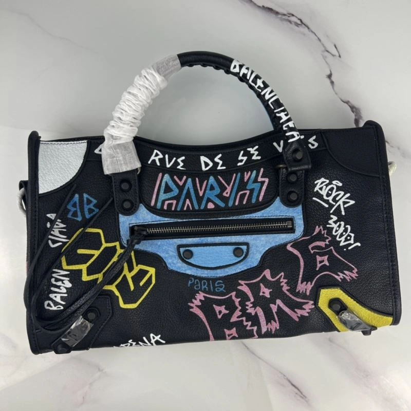 Balenciaga Graffiti 38cm Crossbody Handbag in Italian Goat Leather Colorful 78761