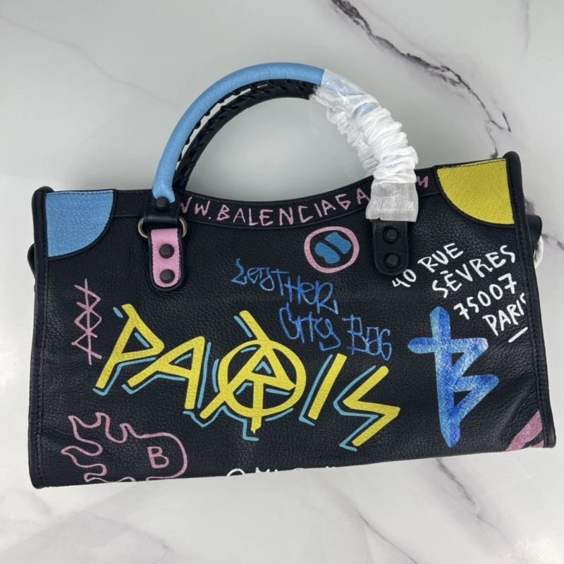 Balenciaga Graffiti 38cm Crossbody Handbag in Italian Goat Leather Colorful 78761