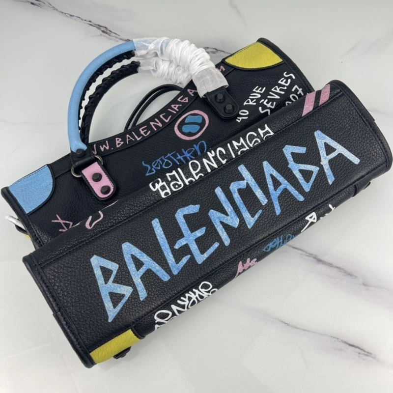 Balenciaga Graffiti 38cm Crossbody Handbag in Italian Goat Leather Colorful 78761