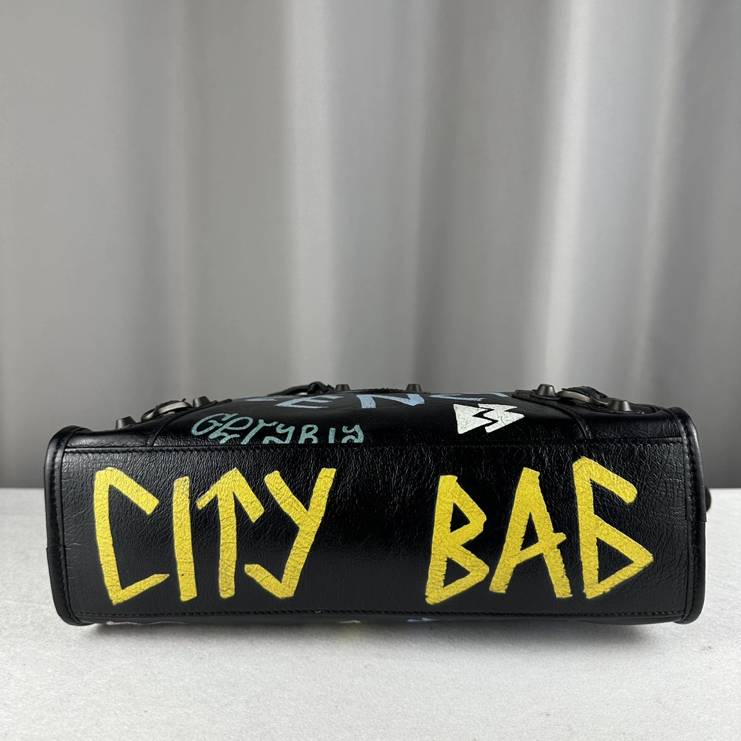 Balenciaga Graffiti Mini City Bag - Handcrafted Lambskin Delight Compact 60996