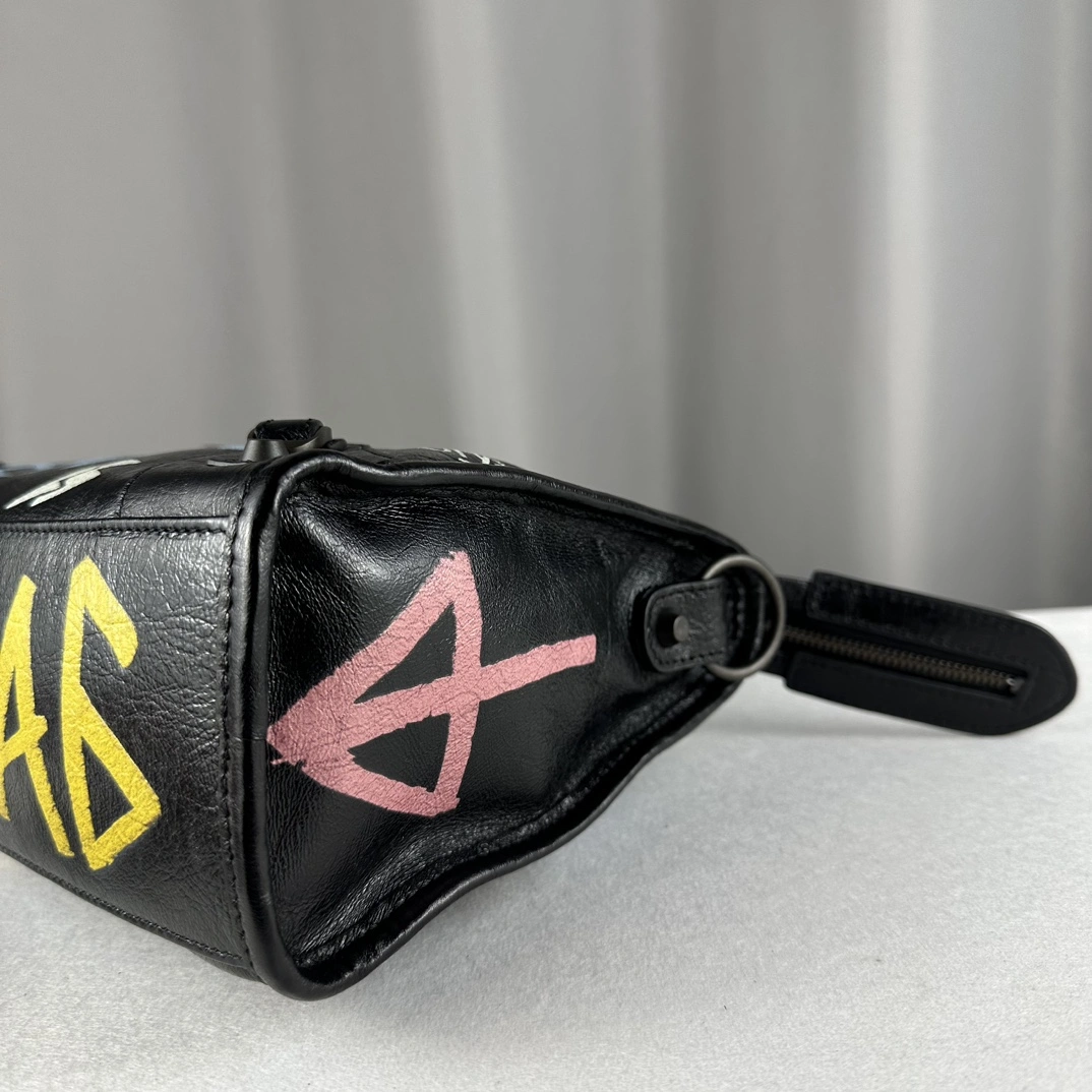 Balenciaga Graffiti Mini City Bag - Handcrafted Lambskin Delight Compact 60996