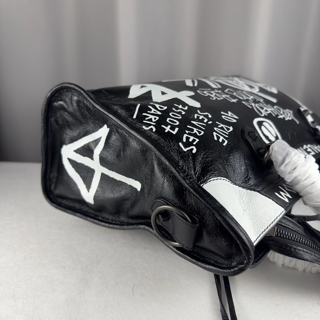 Balenciaga Graffiti Mini City Lambskin Replica Bag EasyCare 61071