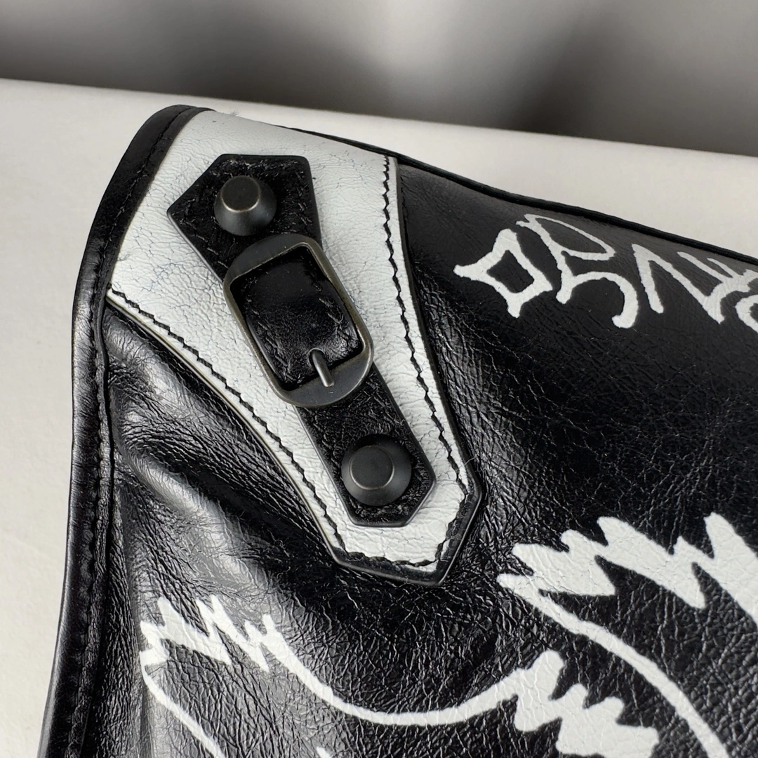 Balenciaga Graffiti Mini City Lambskin Replica Bag EasyCare 61071