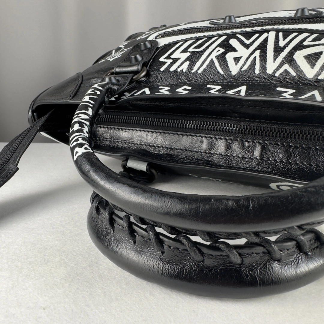 Balenciaga Graffiti Mini City Lambskin Replica Bag EasyCare 61071