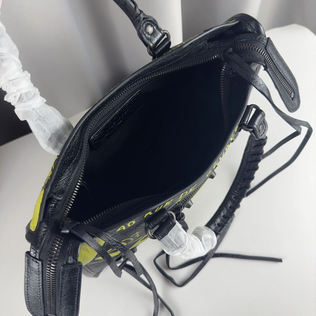 Breathable Balenciaga Graffiti Mini City Sheepskin Handmade Bag 61009