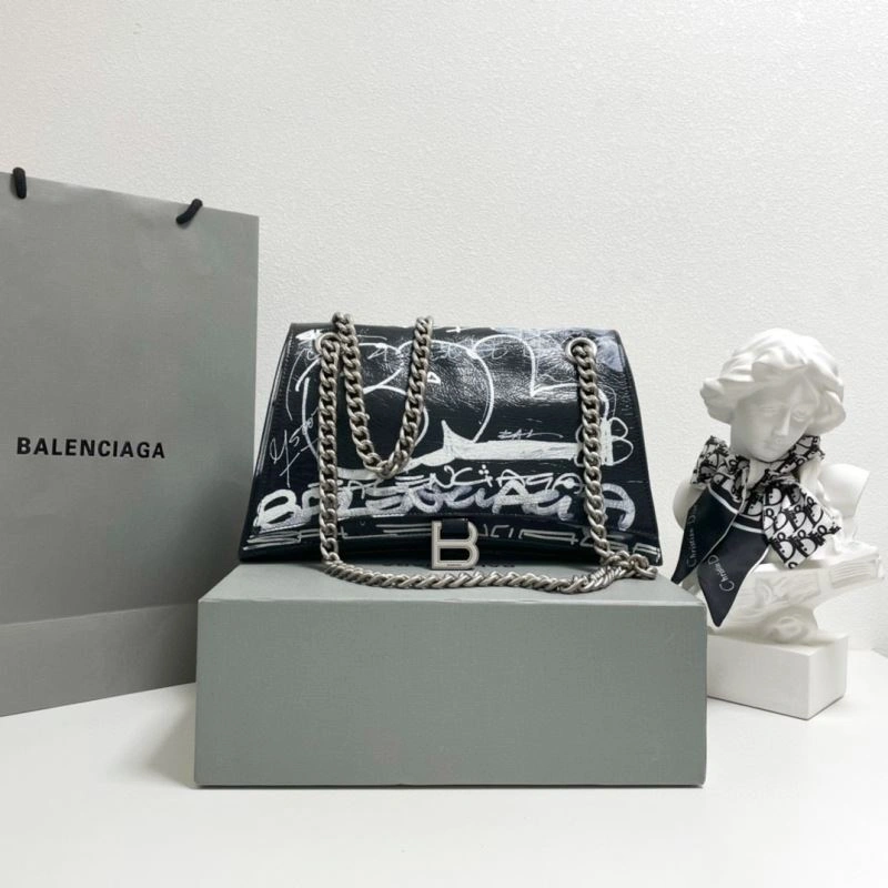 Balenciaga Graffiti Pleated Chain Bag - Medium  Elegance Vibrant 70079